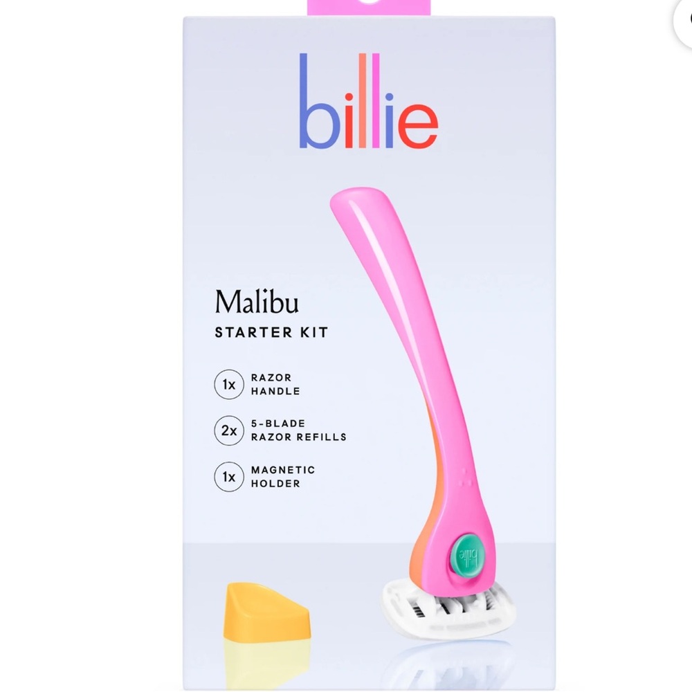 Billie MALIBU 1 Handle + 2 x 5-Blade Refills + Magnetic Holder Razor Shaving Kit